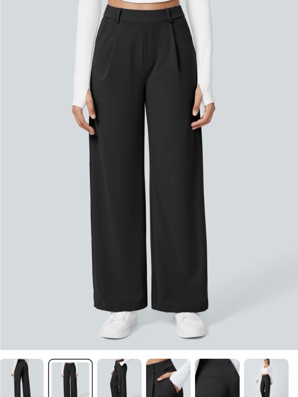 HALARA Black Wide-Leg High-Rise Pants